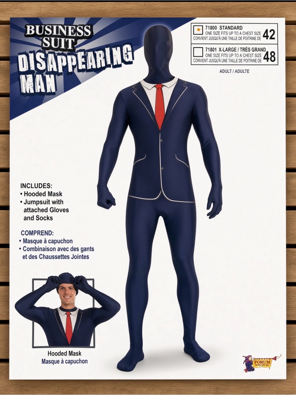 Forum Novelties Business Suit Disappearing Man Adult Costume Size 42